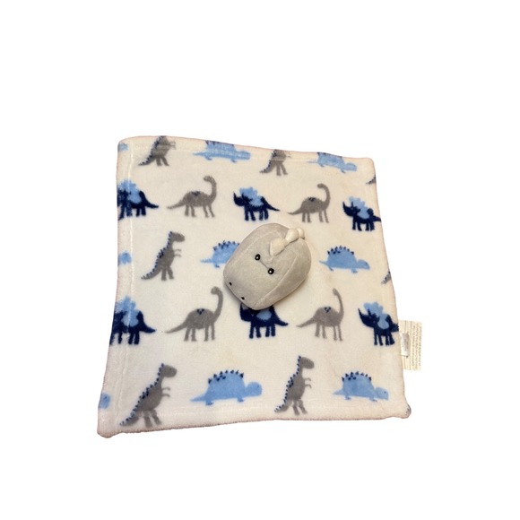 Manhattan Kids Other - Manhattan Kids Dinosaur Security Blanket Lovey Blue Grey White Plush Fleece Toy